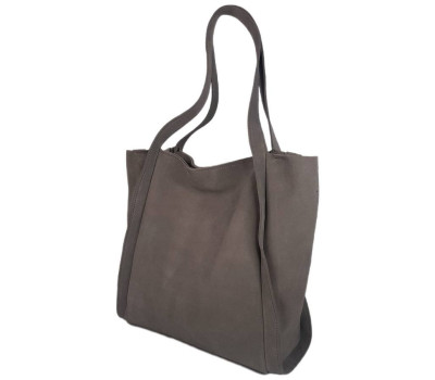 Сумка жіноча "ДОЛЬЧЕ" натуральна шкіра, замш, бежева (капучіно)