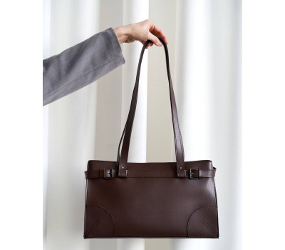 Стильна жіноча сумочка «Мадлен» шоколадна WeLassie