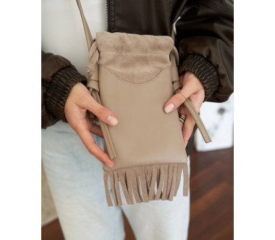 Шкіряна жіноча сумка «Рэй» кавова WeLassie