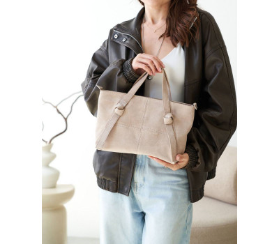 Жіноча шкіряна сумка «Амелия» бежева WeLassie