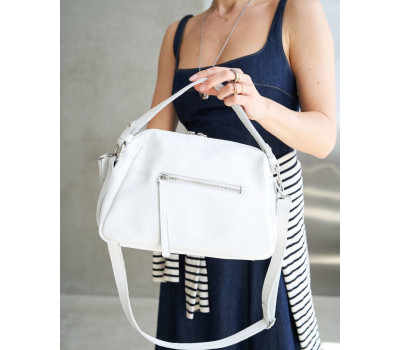 Жіноча шкіряна сумка «Фрея» біла WeLassie