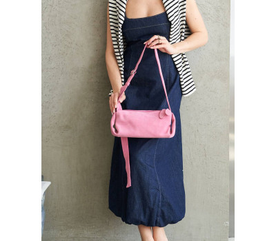 Шкіряна замшева жіноча сумка «Мей» рожева WeLassie