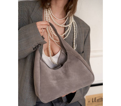 Женская  кожаная сумка «Кей» серая WeLassie