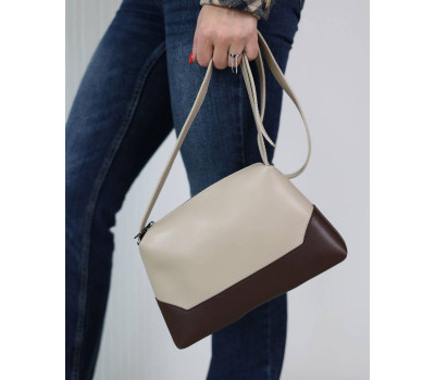 Жіноча сумка «Іві» бежево-шоколадна WeLassie