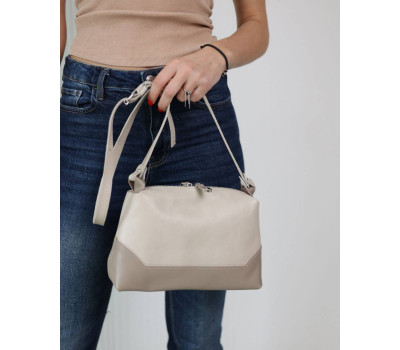 Шкіряна жіноча сумка «Іві» бежева WeLassie