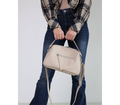 Жіноча шкіряна сумка «Фрея» молочна WeLassie