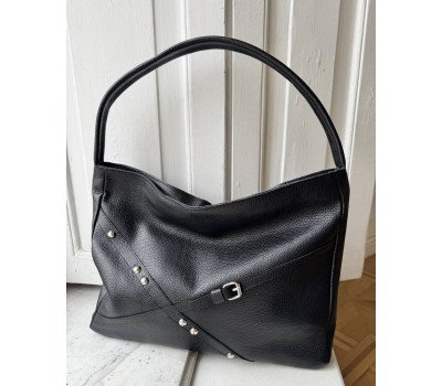 Жіноча шкіряна сумка «Кенді» чорна WeLassie