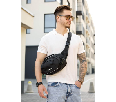 Сумка через плече бананка Sambag Flex Pro чорна