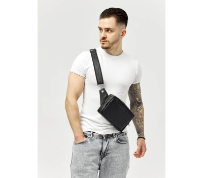 Чоловіча сумка бананка Sambag Harvi чорна