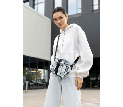 Жіноча сумка месенджер Sambag TEL принт "Leaves"