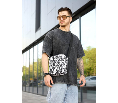 Чоловіча сумка через плече месенджер Sambag Makros принт "Zebra"