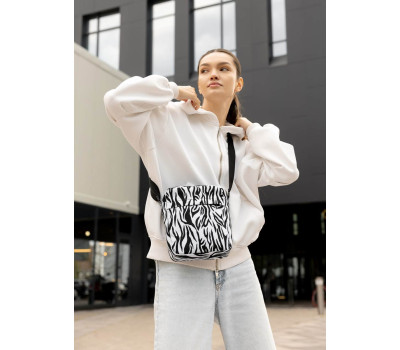 Жіноча сумка через плече месенджер Sambag Makros принт "Zebra"