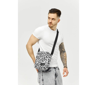 Чоловіча сумка через плече месенджер Sambag Makros принт "GRAPHITY"
