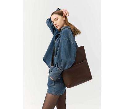 Жіноча сумка-шопер Sambag Shopper шоколадна