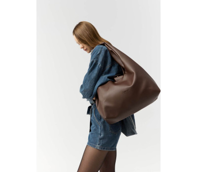 Жіноча сумка Sambag HOBO L шоколадна