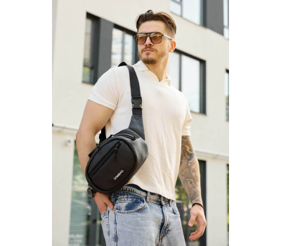 Сумка через плече бананка Sambag Flex чорна