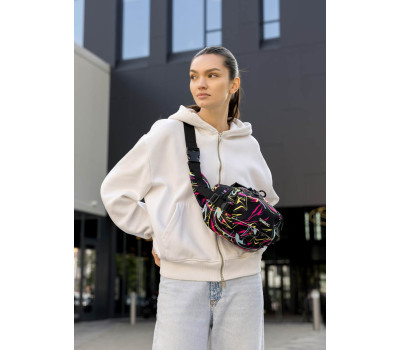 Жіноча сумка через плече бананка Sambag Flex Pro принт "ABSTRACT"