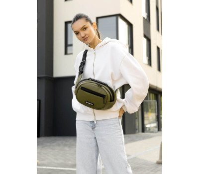 Сумка через плече жіноча бананка Sambag Flex хакі