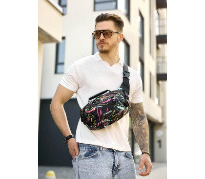 Сумка через плече бананка Sambag Flex Pro принт "ABSTRACT"