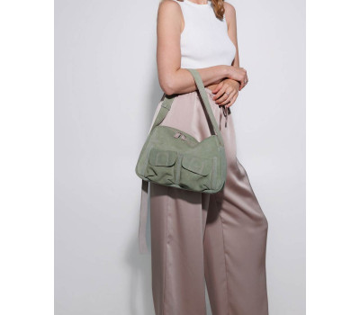 Жіноча шкіряна сумка «Отем» світло оливкова WeLassie