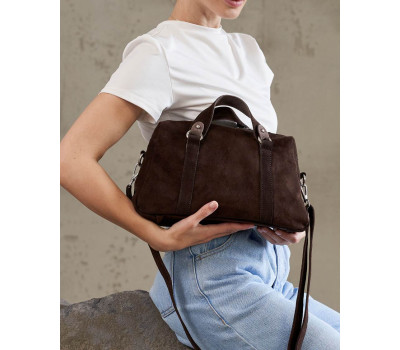 Жіноча шкіряна сумка «Меланія» шоколадна WeLassie