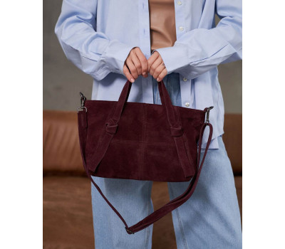 Жіноча шкіряна сумка «Амелия» бордова WeLassie