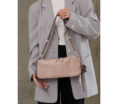 Шкіряна жіноча сумка «Ванесса» бежева WeLassie