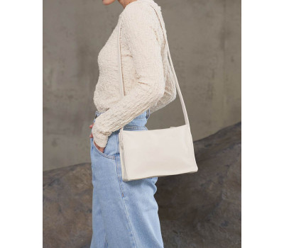 Шкіряна жіноча сумка «Бекі» молочна WeLassie