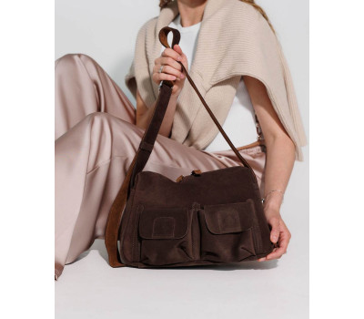 Жіноча шкіряна сумка «Отем» шоколадна WeLassie