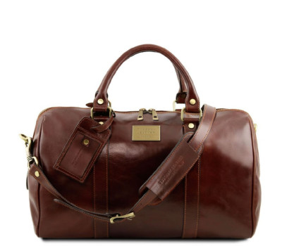 Дорожня шкіряна сумка-даффл із кишенею ззаду - Малий розмір Tuscany TL141250 Voyager