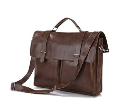 Ділова сумка, Потфель, гладка шкіра 7100B