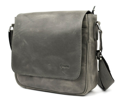 Чоловіча шкіряна сумка через плече RJ-0002-3md TARWA сіра