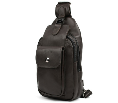 Модний рюкзак слінг на одну коричневу шлейку TARWA GC-4007-3md