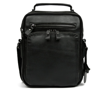 Шкіряна чоловіча сумка через плече та з ручкою Bexhill bx1063A чорна