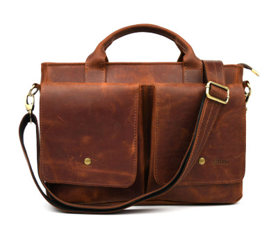 Чоловіча сумка з кінської шкіри TARWA RB-3990-3md коньячна