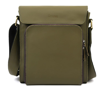 Чоловічі шкіряні сумки через плече ZE-30272-3md TARWA зелений кайзер