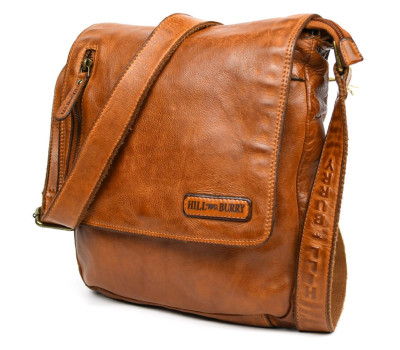 Чоловічий шкіряний коньячний месенджер HILL BURRY "жатка" 3069WHB