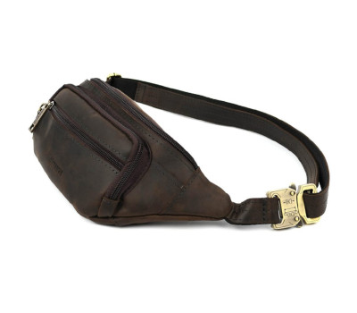 Бананка шкіряна, сумка напоясна коричневий крейзі хорс TARWA RC-7218-3md