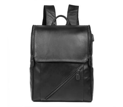 Шкіряний рюкзак для ноутбука John McDee 7344А-1 чорний