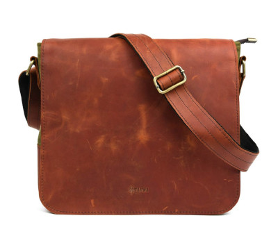 Сумка через плече розміру А4 з парусини та шкіри RBh-6601-3md TARWA