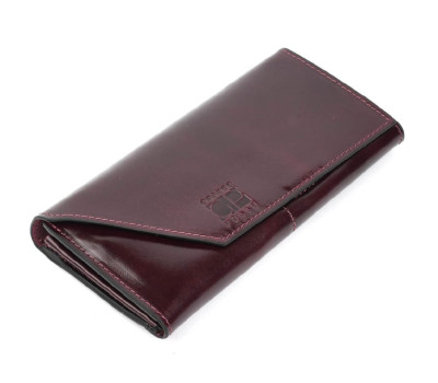 Портмоне довге розкладне Grande Pelle Festa, глянець, бордо 513361