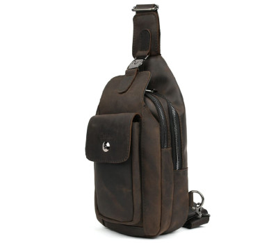 Модний рюкзак слінг на одну коричневу шлейку TARWA RC-4007-3md