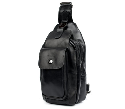 Модний рюкзак слінг на шлейку чорний TARWA GA-4007-3md