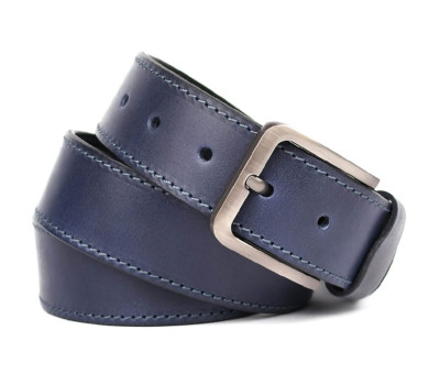 Ремінь шкіряний синій з рядком 40мм чоловічий Limary sk400322