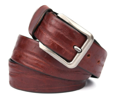 Ремінь шкіряний коричневий 40мм фактурний Limary sk400230