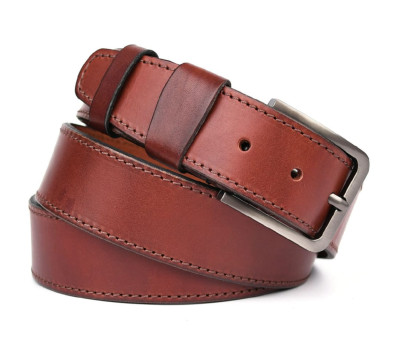 Ремінь шкіряний коньячний з рядком 40мм чоловічий Limary sk400223