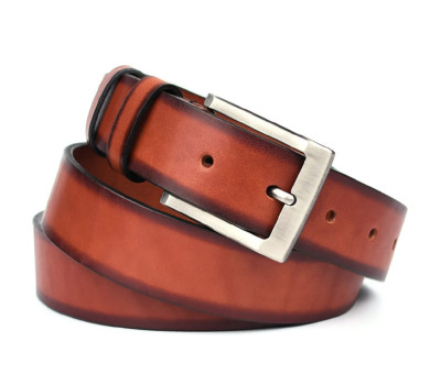 Ремінь шкіряний коричневий 35мм з градієнтом чоловічий "Оксфорд" Limary sk350211