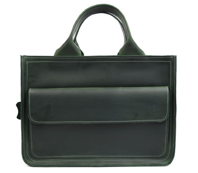 Сумка портфель шкіряна для документів ноутбука LIMARY lim-380RE зелена