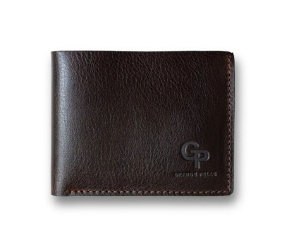 Чоловіче шкіряне портмоне на магніті коричневе Grande Pelle 508420