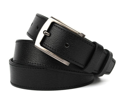 Ремінь чоловічий шкіряний чорний буйволова шкіра 35мм Limary sk350115